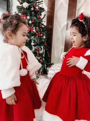 Noelcute Kırmızı Kız Çocuk Elbise